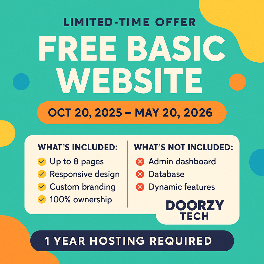Doorzy Tech Launches Limited-Time Free Basic Website Offer for Saskatoon Businesses